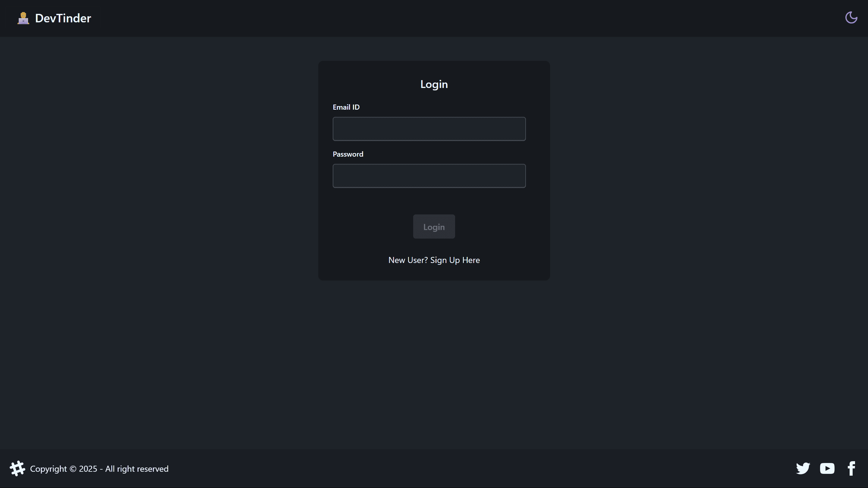 DevTinder preview